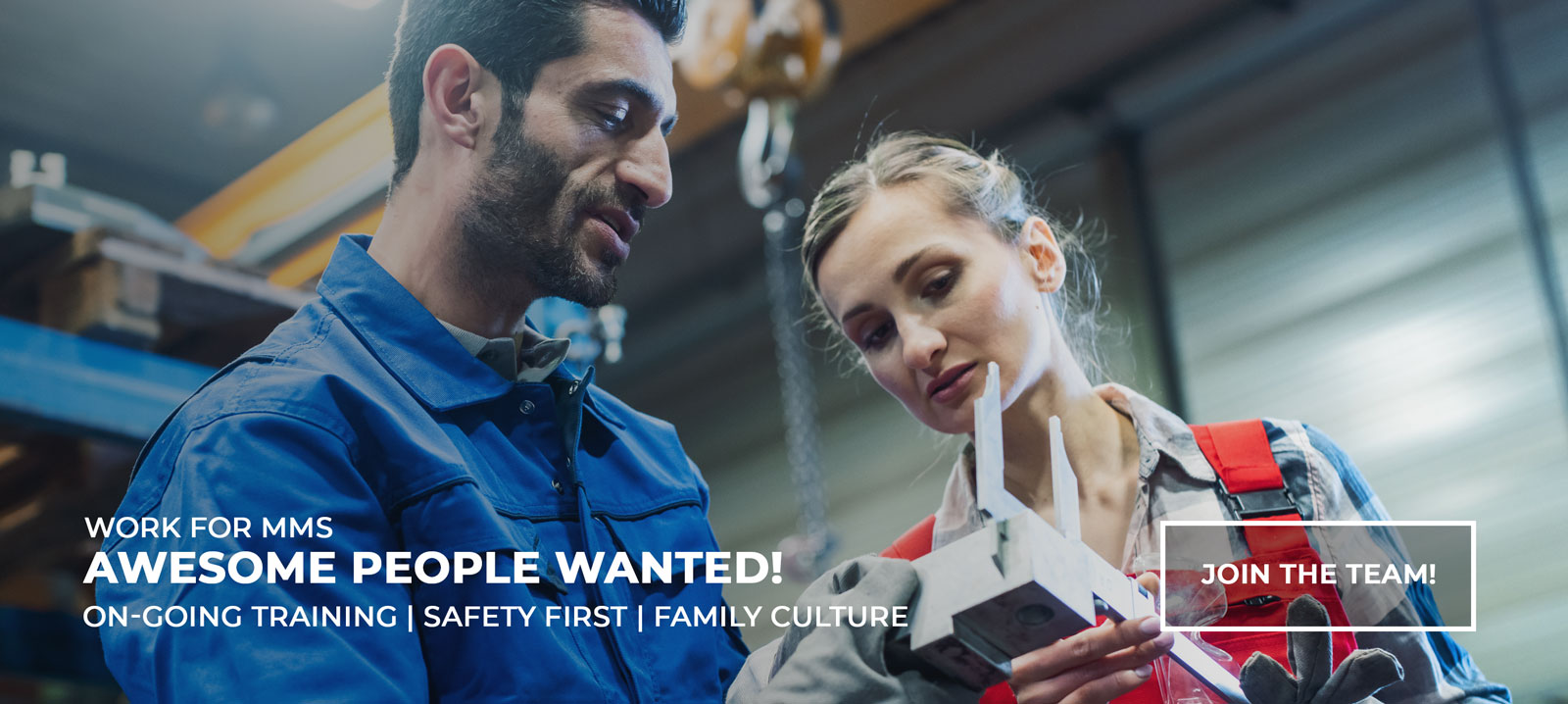 Work for MMS - Awesome People Wanted! Ongoing Training - Safety First - Family Culture - CLICK HERE TO LEARN MORE!